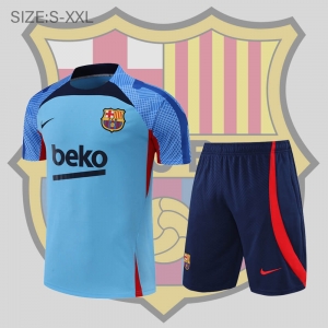 Camiseta 22/23 Barcelona Entreno Equipacion Manga Corta Azul